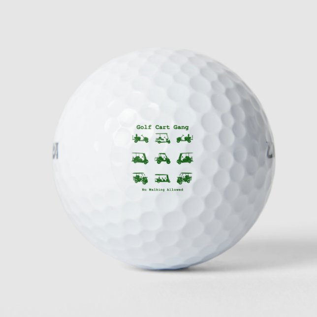 Golf Cart Gang Funny Golf Lover Gift Balls (Front)