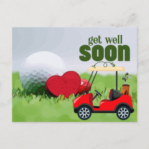 Golf Cart Get Well Soon for Golfer Card