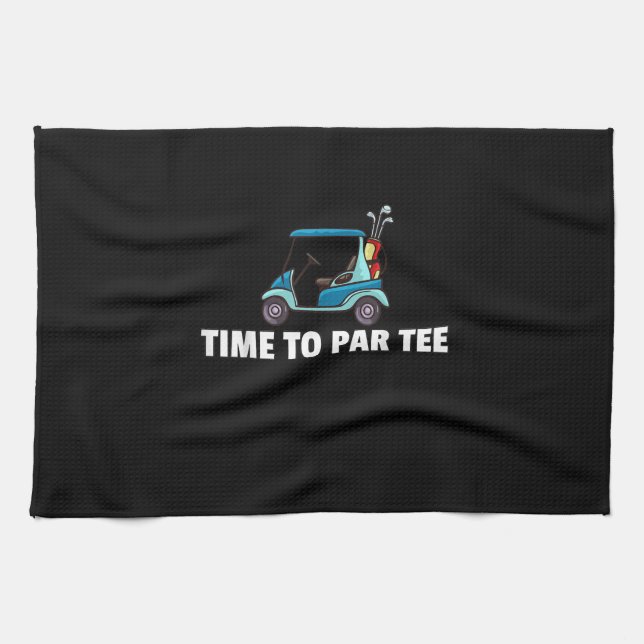Golf Cart Gift Golfing Golfer Funny Men Tea Towel (Horizontal)