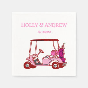Golf Cart Golf Bag Club Wedding DIY Multi Colour # Napkin