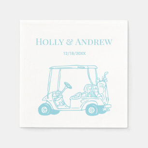 Golf Cart Golf Bag Golf Clubs Wedding DIY Color RE Napkin
