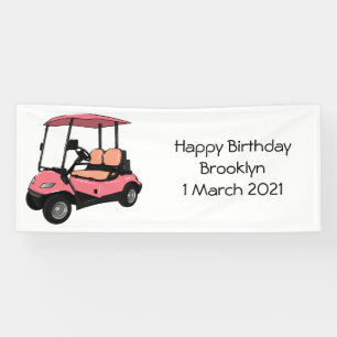 Golf cart / golf buggy cartoon illustration banner