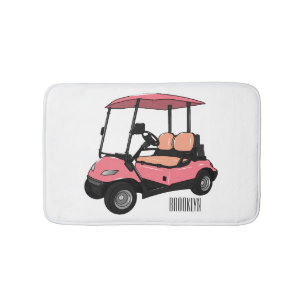 Golf cart / golf buggy cartoon illustration bath mat