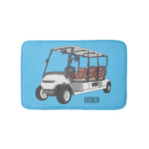 Golf cart / golf buggy cartoon illustration bath mat