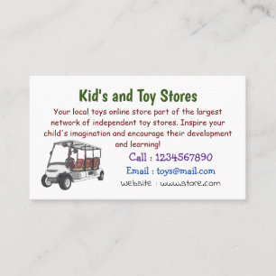 Golf cart / golf buggy cartoon illustration  business card