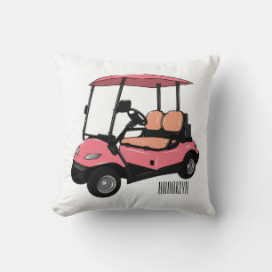 Golf cart / golf buggy cartoon illustration cushion