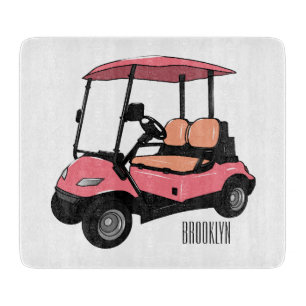 Golf cart / golf buggy cartoon illustration cutting board