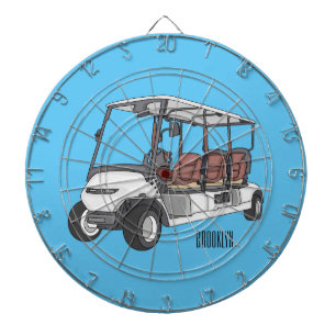 Golf cart / golf buggy cartoon illustration dartboard