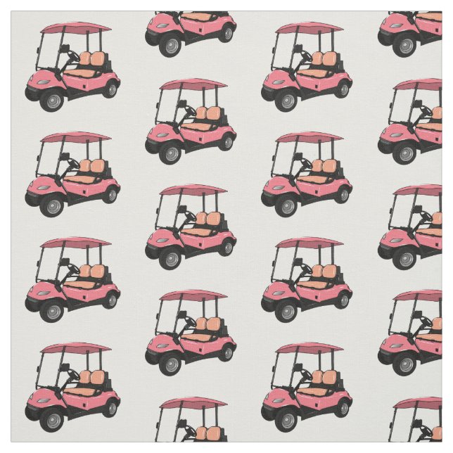 Golf cart / golf buggy cartoon illustration fabric (Swatch)