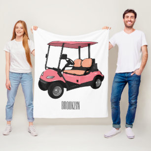 Golf cart / golf buggy cartoon illustration fleece blanket