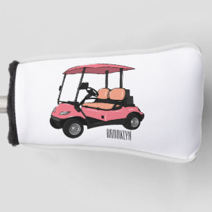 Golf cart / golf buggy cartoon illustration head cover