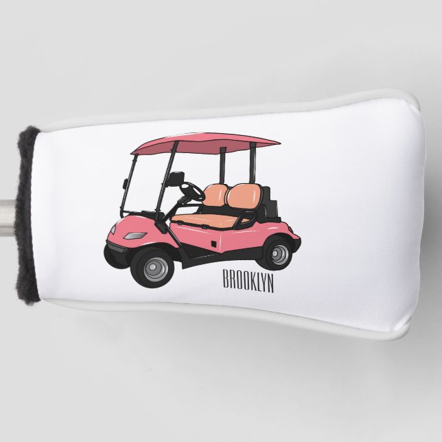 Golf cart / golf buggy cartoon illustration head cover (Front)