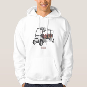 Golf cart / golf buggy cartoon illustration hoodie