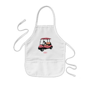 Golf cart / golf buggy cartoon illustration kids apron