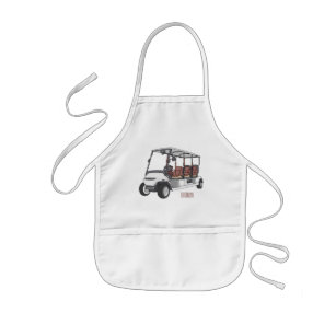 Golf cart / golf buggy cartoon illustration kids apron