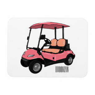 Golf cart / golf buggy cartoon illustration magnet