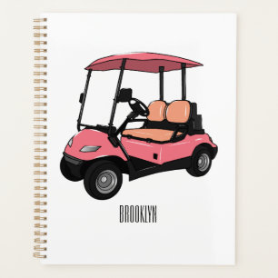 Golf cart / golf buggy cartoon illustration planner