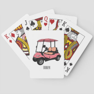 Golf cart / golf buggy cartoon illustration playing cards