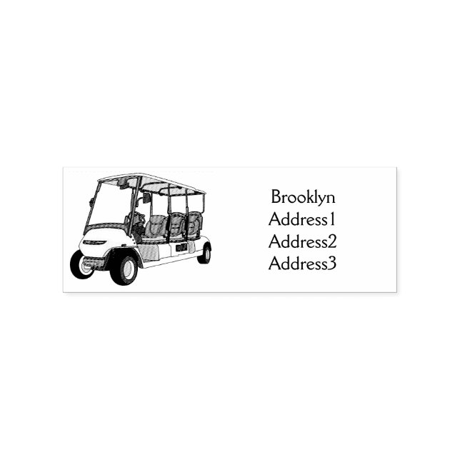 Golf cart / golf buggy cartoon illustration  rubber stamp (Imprint)