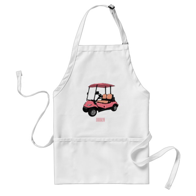 Golf cart / golf buggy cartoon illustration standard apron (Front)