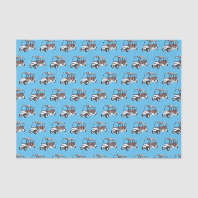Golf cart / golf buggy cartoon illustration  tissue paper (Front)