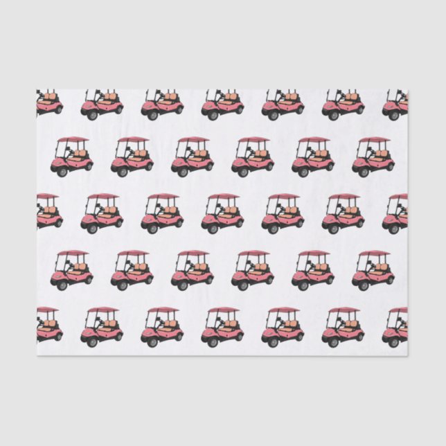 Golf cart / golf buggy cartoon illustration tissue paper (Front)