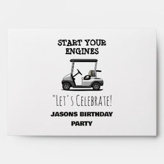 Golf Cart Green Fairway Boys Birthday  Envelope