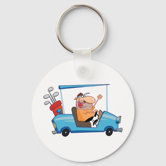 Golf Cart Guy Key Ring (Front)