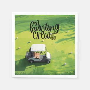 Golf cart Hunting Crew for Easter  Napkin