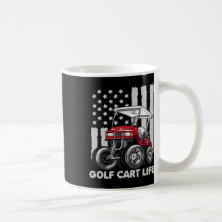 Golf Cart Life Funny Golf Cart With Usa Flag Coffee Mug