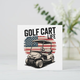 Golf Cart Life Husband Golfing Golfer Lover Invitation