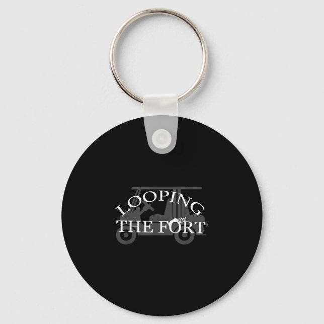 Golf cart looping the fort camping fun  key ring (Front)