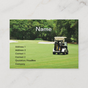 golf cart on a fairway business card