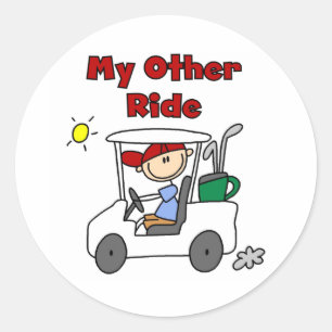 Golf Cart Other Ride Classic Round Sticker