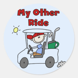 Golf Cart Other Ride Tshirts and Gifts Classic Round Sticker