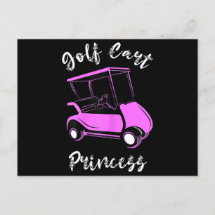 Golf Cart Princess Golf Cart Golfer Girls Holiday Postcard