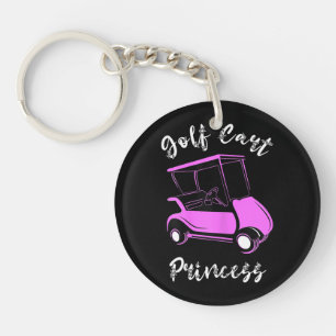 Golf Cart Princess Golf Cart Golfer Girls Key Ring