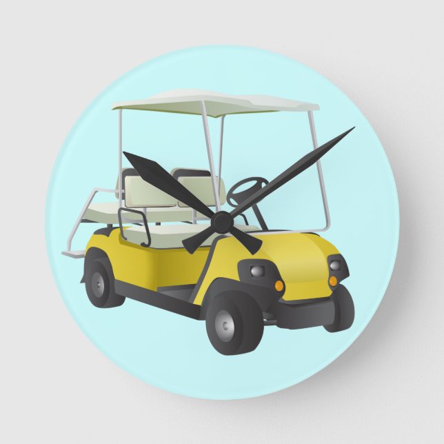 Golf cart Round wall clock (Front)