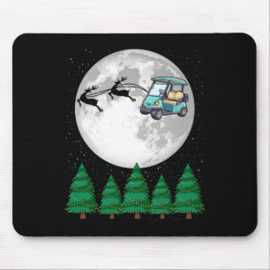 Golf Cart Santa Christmas Sleigh - Funny Golf Cart Mouse Pad