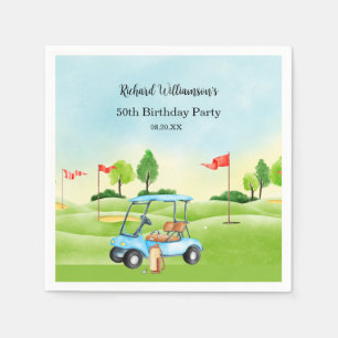 Golf Cart Scenic Custom Any Year Birthday Napkin