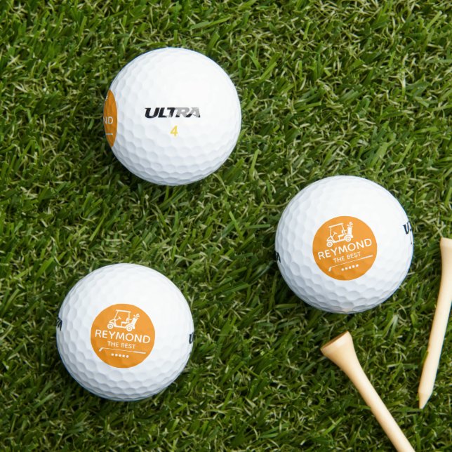 Golf Cart - "THE BEST" Orange Mark  Balls (Insitu Grass)
