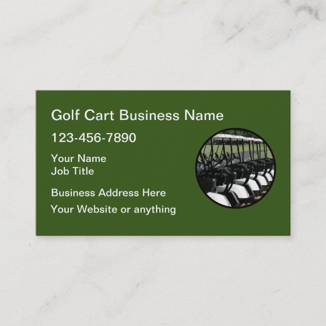 Golf Cart Theme Business Cards (Front)