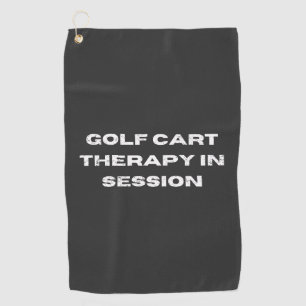 Golf Cart Therapy In Session Funny Golf Towel