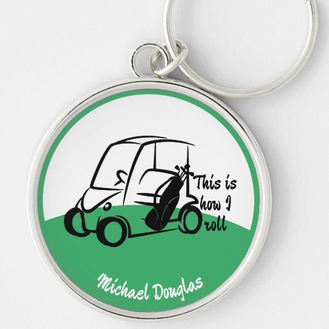 Golf Cart, This is How I Roll Personalised Golf Key Ring (Front)