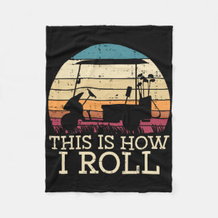 Golf Cart This Is How I Roll Retro Golfer Dad Men  Fleece Blanket