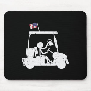 Golf Cart Us Flag Funny Golfing Patriotic Golfer D Mouse Pad