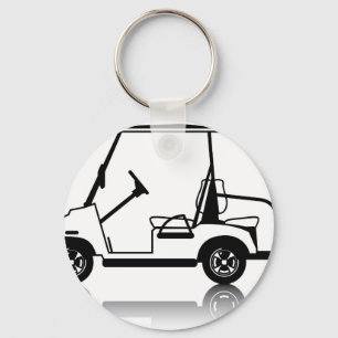 Golf Cart white Key Ring