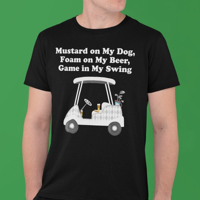 Golf Cart With Beer and Hot Dog Argyle  T-Shirt (Creator Uploaded)