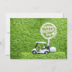 Golf Cart with Happy Father's Day sign on green  Card