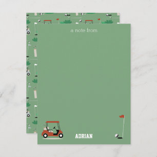 Golf Carts Modern Golfer Golf Theme Kids Card